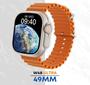 Imagem de Smartwatch Original Relógio W68+ Ultra Pulseira Ocean Troca Foto Trabalho Esporte Kit Incluso