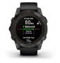 Imagem de Smartwatch Relógio Garmin Fenix 7 Pro Safira Solar Cinza Carbono DLC Titânio c/ pulseira Preta AS com Monitor Cardíaco de Pulso com GPS 47mm