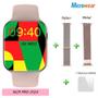 Imagem de Smartwatch Relógio W29 Pro Microwear Watch 9 Pro Tela 2.02' prova d'água - Rosa Gold 2024 Kit 3 Puls