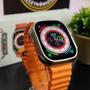 Imagem de SmartWatch S9 Ultra Max 49mm pulseiras laranja e preta na caixa 