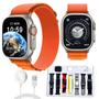Imagem de Smartwatch Serie 9 Ultra + 7 Pulseiras modos esportivos aferimentos de saúde bluetooth Android e iOs Masculino e Feminino