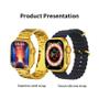 Imagem de Smartwatch Ultra 9 Mini Gold 24k Dourado Versão Gold Série 9 41mm com 2 pulseiras - mod 2023