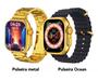 Imagem de Smartwatch Ultra Mini Gold 2 Pulseiras Aço + Silicone