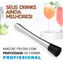 Imagem de Socador Macerador De Caipirinha Fazer Drinks Cozinha Barman Frutas Inox Limão Amassador Bartender Bebida Temperos Bar