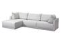 Imagem de Sofa 03 lugares 3,14mt Com Chaise Long Estofado Tecido Cinza Loah