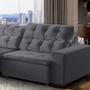 Imagem de Sofá 06 Lugares Retrátil e Reclinável Alasca 320 Cm Pillow Veludo Cinza MegaSul