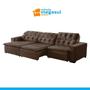 Imagem de Sofá 06 Lugares Retrátil e Reclinável Alasca 320 Cm Pillow Veludo Marrom MegaSul