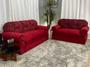 Imagem de Sofá 2 e 3 Lugares Vermelho com Floral 608/16 Viena
