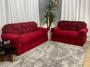 Imagem de Sofá 2 e 3 Lugares Vermelho com Floral 608/16 Viena