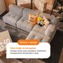 Imagem de Sofá 2 lugares na Caixa modular em Boucle com 2 Braços e 1 Chaise Cinza
