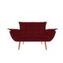 Imagem de Sofá 2 Lugares Namoradeira Decorativo Opala Pés Retro Madeira Suede Diversas Cores