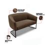 Imagem de Sofá 2 Lugares Namoradeira Industrial Preto Stella Suede Marrom D03 - D'Rossi