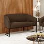 Imagem de Sofá 2 Lugares Namoradeira Industrial Preto Stella Suede Marrom D03 - D'Rossi