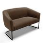 Imagem de Sofá 2 Lugares Namoradeira Industrial Preto Stella Suede Marrom D03 - D'Rossi