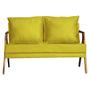 Imagem de Sofa 2 Lugares Namoradeira Mona Decorativa Recepção - Veludo Amarelo