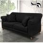 Imagem de Sofá 2 Lugares Pé de Madeira Julieta 160 cm Suede Preto S04 - D'Rossi