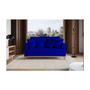 Imagem de Sofa 2 Lugares Pes e Base em Madeira Beny Suede Azul Marinho