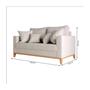 Imagem de Sofa 2 Lugares Pes e Base em Madeira Beny Suede Bege