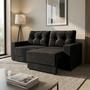 Imagem de Sofá 2 Lugares Retrátil Lubeck Suede Preto 140 cm