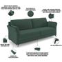 Imagem de Sofá 2 Lugares Sala de Estar Living 164cm Álamo M03 Veludo Verde Musgo - Lyam Decor