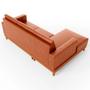 Imagem de Sofá 200cm 3 Lugares Com Chaise Direito material sintético Camel