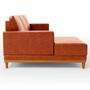 Imagem de Sofá 200cm 3 Lugares Com Chaise Direito material sintético Camel