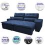 Imagem de Sofá 2,02m Retrátil e Reclinável com Molas Cama inBox Confort Tecido Suede Velusoft Azul