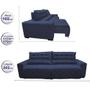 Imagem de Sofá 2,02m Retrátil e Reclinável com Molas Cama inBox Plus Tecido Suede Velusoft Azul