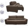 Imagem de Sofá 2,02m Retrátil e Reclinável com Molas Cama inBox Plus Tecido Suede Velusoft Castor