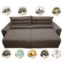 Imagem de Sofá 2,02m Retrátil e Reclinável com Molas Cama inBox Plus Tecido Suede Velusoft Castor