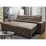 Imagem de Sofá 2,02m Retrátil e Reclinável com Molas Cama inBox Plus Tecido Suede Velusoft Castor