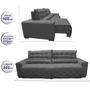 Imagem de Sofá 2,02m Retrátil e Reclinável com Molas Cama inBox Plus Tecido Suede Velusoft Cinza