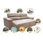 Imagem de Sofá 2,12m Retrátil e Reclinável com Molas Cama inBox Top Tecido Suede Velusoft Bege