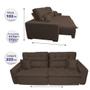 Imagem de Sofá 2,22m Retrátil e Reclinável com Molas Cama inBox Confort Tecido Suede Velusoft Café