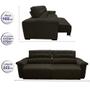 Imagem de Sofá 2,22m Retrátil e Reclinável com Molas Cama inBox Top Tecido Suede Velusoft Café