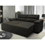 Imagem de Sofá 2,22m Retrátil e Reclinável com Molas Cama inBox Top Tecido Suede Velusoft Café