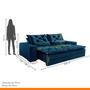 Imagem de Sofá 2,30 retrátil e reclinável dallas 4 lugares azul - bonequinha móveis