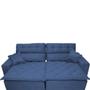 Imagem de Sofá 2,42m Retrátil e Reclinável com Molas Cama inBox Confort Tecido Suede Velusoft Azul