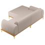 Imagem de Sofá 245cm 4 Lugares Com Chaise Esquerdo Pés Gold Molino C-107 Linho Bege - Domi