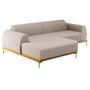 Imagem de Sofá 245cm 4 Lugares Com Chaise Esquerdo Pés Gold Molino C-107 Linho Bege - Domi