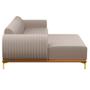Imagem de Sofá 245cm 4 Lugares Com Chaise Esquerdo Pés Gold Molino C-107 Linho Bege - Domi