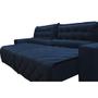 Imagem de Sofá 2,52m Retrátil e Reclinável com Molas Cama inBox Plus Tecido Suede Velusoft Azul