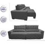 Imagem de Sofá 2,52m Retrátil e Reclinável com Molas Cama inBox Plus Tecido Suede Velusoft Cinza