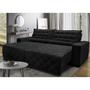 Imagem de Sofá 2,52m Retrátil e Reclinável com Molas Cama inBox Plus Tecido Suede Velusoft Preto
