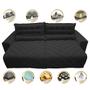 Imagem de Sofá 2,52m Retrátil e Reclinável com Molas Cama inBox Plus Tecido Suede Velusoft Preto