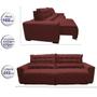 Imagem de Sofá 2,52m Retrátil e Reclinável com Molas Cama inBox Plus Tecido Suede Velusoft Vermelho