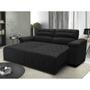 Imagem de Sofá 2,62m Retrátil e Reclinável com Molas Cama inBox Top Tecido Suede Velusoft Preto