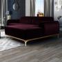 Imagem de Sofá 265cm 4 Lugares com Chaise Direito Pés Gold Molino B-292 Veludo Uva - Domi
