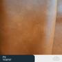 Imagem de Sofá 3 Lugares 240cm Coin material sintético Caramelo  Linho Cinza Claro - Sallar Home