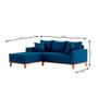 Imagem de Sofá 3 Lugares Beny Com Chaise Esquerdo Linho Azul Marinho